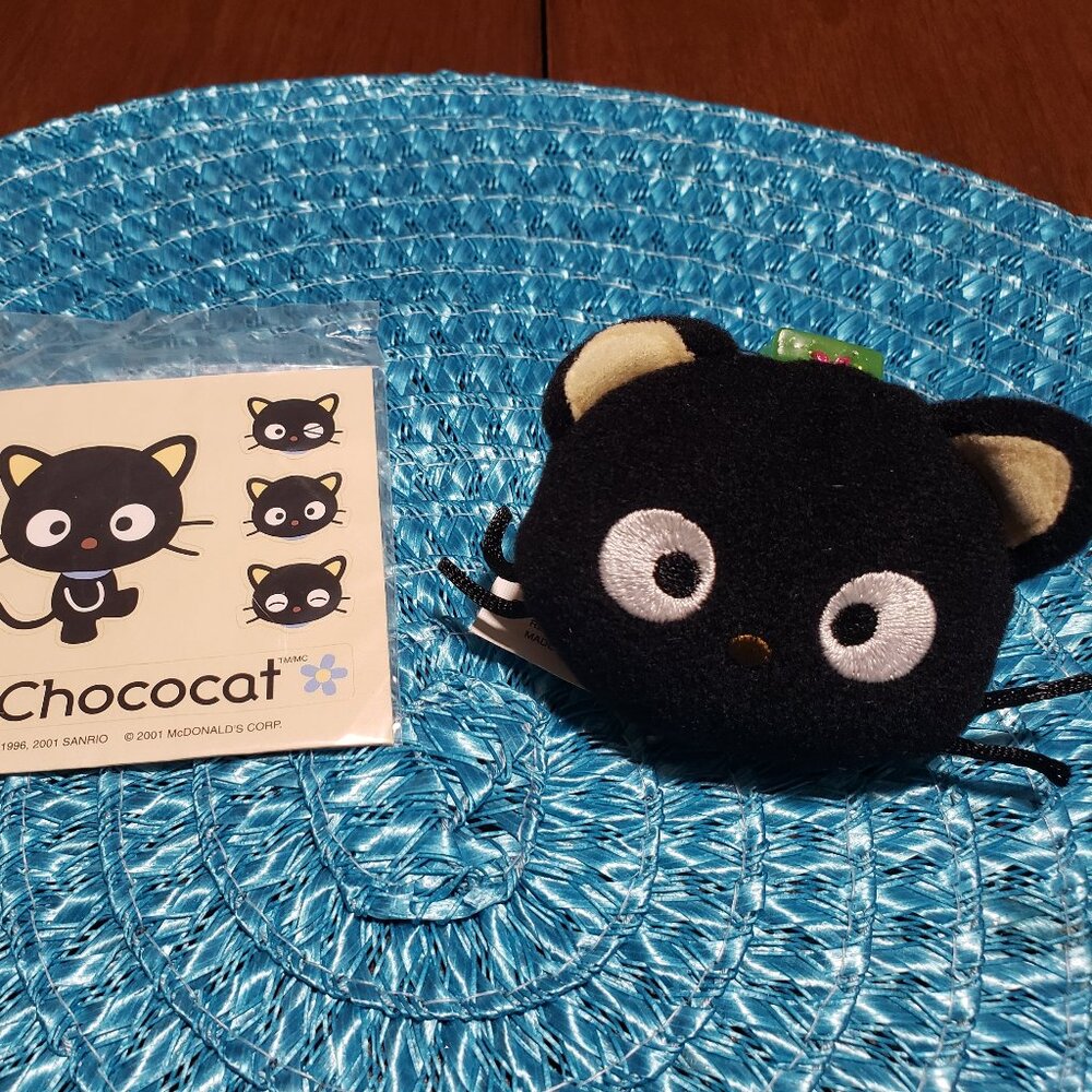 Vintage 2001 Mcdonald's Happy Meal Chococat Plush Keychain Toy